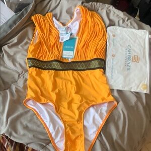 Bright Orange Swimsuit Dolce NWT L $83